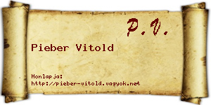 Pieber Vitold névjegykártya